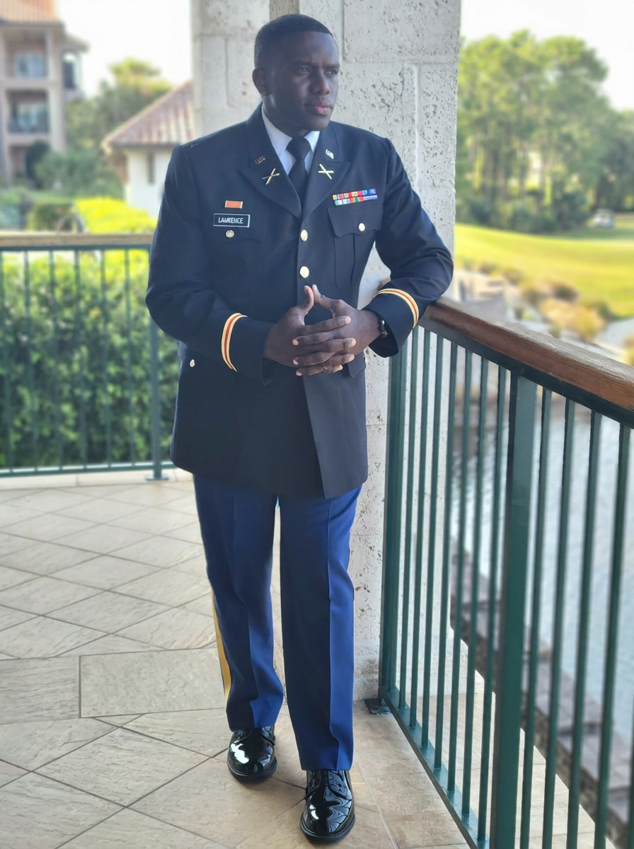 Olardo O. Lawrence, Founder & Executive Director of Elev8 JA, in U.S. Army dress uniform